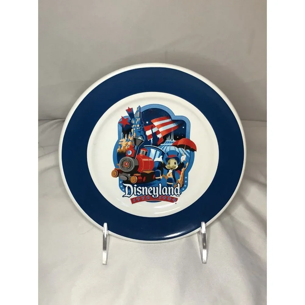Disneyland Decades 1975-1984 Diamond Celebration 60th Mug & Plate Jiminy